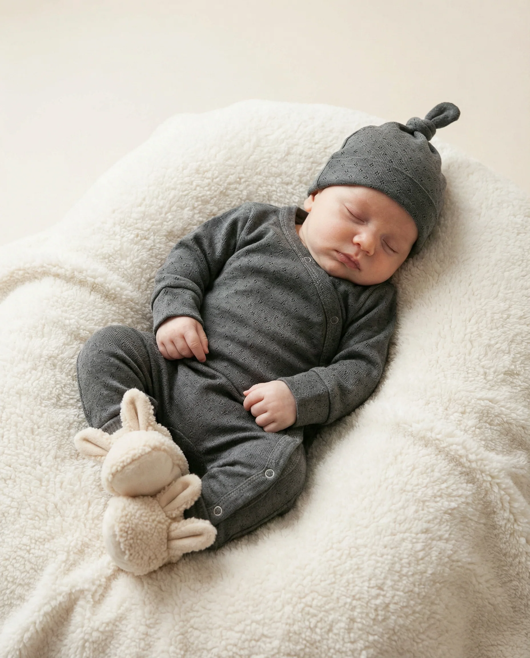 Mutsje ajour dark grey - Afbeelding 2